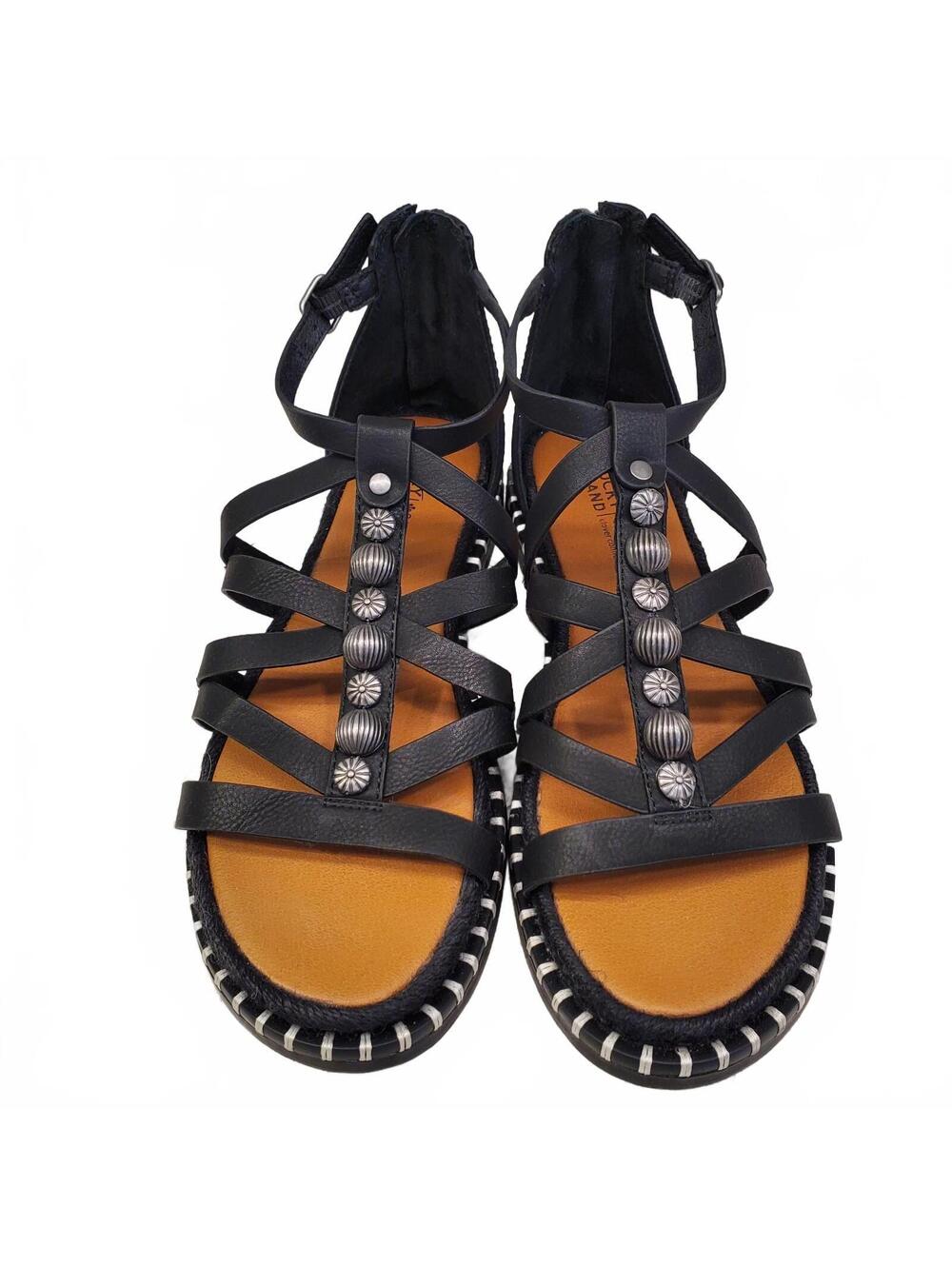Lucky Brand Womens Korina Beaded Gladiator Sandals Size 7.5 Black Leather - Picture 2 of 9